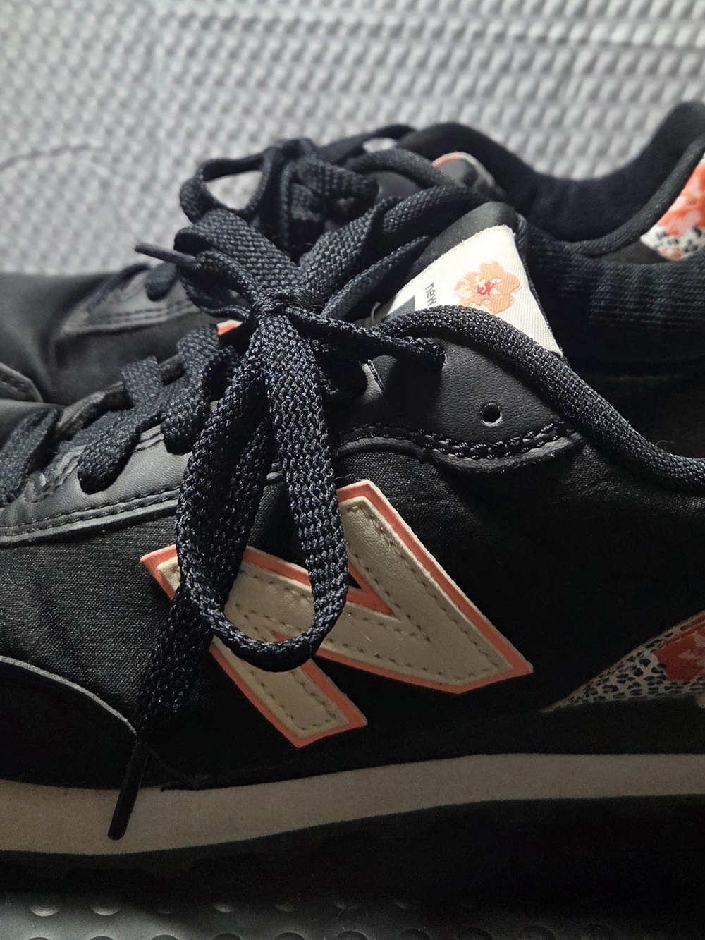 New Balance Black Leopard Pink Floral Sneakers